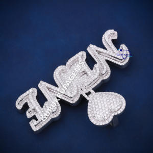 Colgante de lujo de Plata de Ley 925 con elegante diamante atemporal elegancia VVS claridad corazón carta patrón Moissanite joyería - Product Image 4