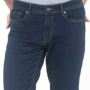 Jean en denim stretch coupe intelligente, bleu nuit, jean fuselé pour homme, coton mélangé confortable, tenue décontractée, denim indigo classique - Product Image 4