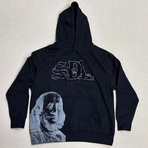 High Quality Men's Winter SDL Hoodie 100% Cotton Custom Print Pattern Breathable Diamond Logo on Front For Men - Product Image 5