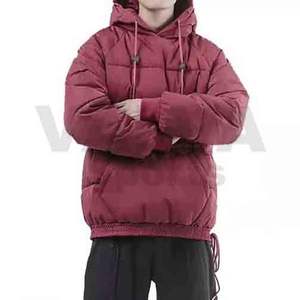 Chaqueta de burbuja de hombre elegante de calle alta personalizada diseño de logotipo frontal de invierno con cuello levantado de lona transpirable de gran tamaño - Product Image 5