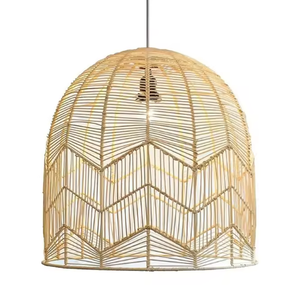 Luminaire suspendu moderne et écologique en osier de bambou tissé à la main pour la décoration intérieure du restaurant - Product Image 1