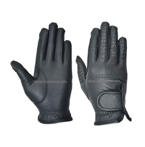 Guantes de cuero para montar a caballo de alto rendimiento, refuerzo de microfibra para invierno, equipo de seguridad para carreras ecuestres OEM - Product Image 3