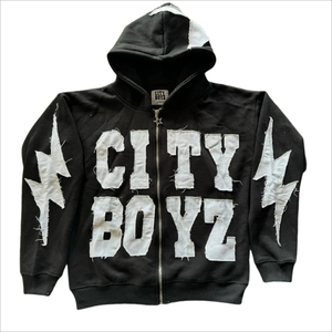 <b>Sun</b> Faded Knitted 100% Cotton Washed Zip up Oversized Dropped Shoulder Windproof Heavy Weight Streetwear Unisex Hoodies - Product Image 5