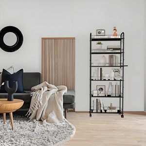 Carrello Portaoggetti con Manico, Unità di Scaffalatura <span class=keywords><strong>Mobile</strong></span> con Ruote <span class=keywords><strong>per</strong></span> <span class=keywords><strong>Cucina</strong></span>, Bagno, Ufficio, Lavanderia e Spazi Stretti - Product Image 5