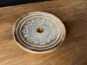 Porte-encens en bois indien fait à la main de qualité supérieure, durable, attrape-cendres pour la pratique religieuse, spirituelle, la méditation zen, le yoga, la salle - Product Image 2