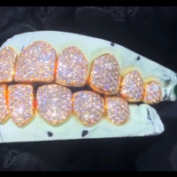 Joyería Hip Hop Personalizada de Plata de Ley 925 con Diamantes Moissanita Iced Out para Dientes, Grillz TG004 Cultivados en Laboratorio