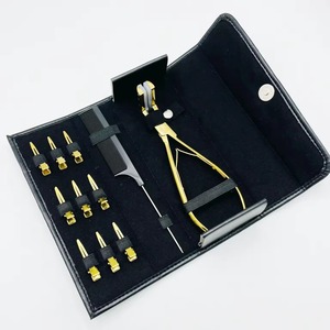 Kit de herramientas de extensión de cabello de Color de plasma dorado profesional Juego de alicates de eliminación de acero inoxidable sostenible y cuentas Cabello virgen humano - Product Image 5