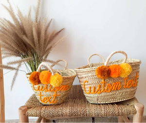 Personalized Straw Wedding <b>Bag</b> , Bridal <b>Shower</b> <b>Bag</b> ,Woven Basket Customized Basket Monogram - Product Image 1