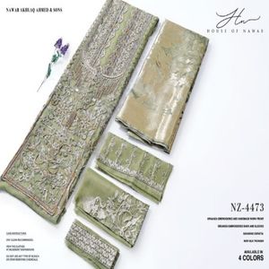 Handmade Banarsi Duppata Raw <b>Silk</b> <b>Trouser</b> with Embroidered Organza Work Indian Pakistani Clothing with Front Back Sleeves - Product Image 3