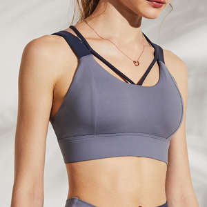 Soutien-gorge de sport sans couture côtelé de haute qualité soutien-gorge push-up d'entraînement de Yoga à impact élevé boucle réglable taille XL Style Sexy grande taille - Product Image 4