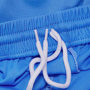 <b>Men's</b> Custom Blue Sports <b>Shorts</b> with <b>Pink</b> Stripes Breathable Polyester Quick Dry Gym Training Printed Drawstring <b>Shorts</b> - Product Image 4