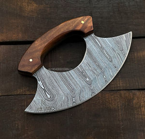 Cuchillo de Damasco tradicional completo Tang multiusos cortador de Pizza hacha cortador de carne utilidad cortador de pizza cuchillo hacha Funda de cuero - Product Image 3