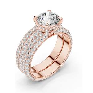 Anillo de Compromiso con Diamantes Redondos Brillantes Cultivados en Laboratorio, 3.57 CT en Total, Claridad VVS-VS EF, Oro de 18K, 14K, 10K y Plata 925 - Product Image 4