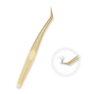 Vente en gros de pinces à cils droites/incurvées en acier inoxydable pour volume russe - Product Image 1