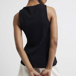 เสื้อกั๊กผ้ายีนส์สำหรับผู้หญิงเสื้อกั๊กลำลองขนาดพิเศษดีไซน์แบบมีความทุกข์3D โลโก้ตามสั่งสีได้ตามต้องการ - Product Image 6