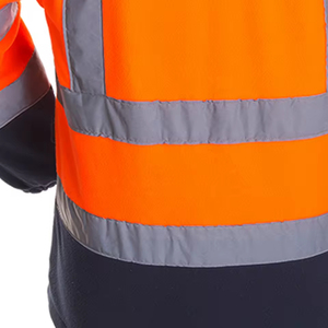 Chaqueta de Seguridad de Poliéster Naranja de Alta Visibilidad con Franjas Reflectantes, Impermeable y Transpirable, con Cierre de Cremallera, Ropa de Trabajo - Product Image 4