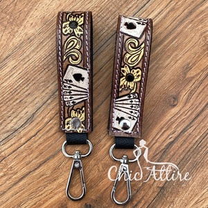 Porte-clés en cuir de vachette véritable de haute qualité avec clip de boucle de ceinture pour clés - Product Image 1