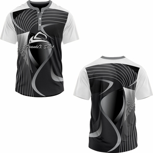 Conception personnalisée Sublimation impression surdimensionné 100% coton t-shirt pour hommes coupe ample imprimé Streetwear bouton t-shirts - Product Image 3