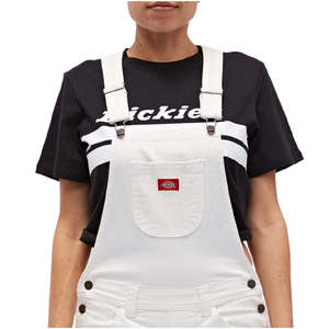 Salopette Bianca da Donna Dickies Taglia S, Traspirante in Tela con Polsini e Decorazione a Bottoni - Product Image 3