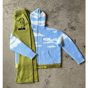 ชุดวอร์มลำลอง2ชิ้นสำหรับผู้ชายแจ็คเก็ตซิปเต็มตัวแขนยาวผ้าโพลีเอสเตอร์100% ออกแบบได้ตามต้องการสีโลโก้ขนาด - Product Image 3