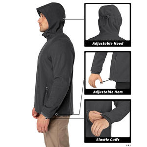 Chaqueta cortavientos Softshell para hombre, impermeable, ligera, Impresión de logotipo personalizado, ideal para entusiastas del aire libre - Product Image 4