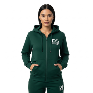 Survêtement à capuche de haute qualité pour femmes ensemble de survêtement Streetwear zippé motif solide Style décontracté 100% coton pour l'hiver automne - Product Image 6