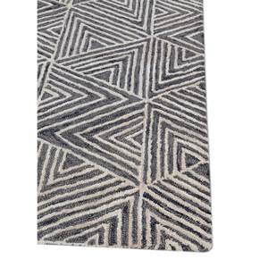 พรมขนสัตว์ทอมือลายเรขาคณิตสีเทาและสีดำ รุ่นคลาสสิคและโบโฮ Tra-14600 สำหรับห้องนอนและทางเดินในบ้าน ด้วยเทคนิคการทอแบบแบน - Product Image 4