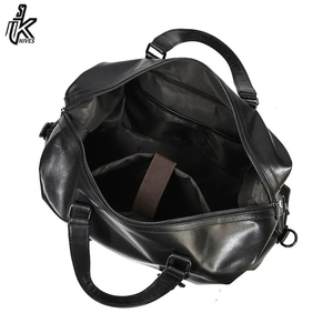 Trendy Black Mens Overnight Soft real Leather Travel <b>Bags</b> Casual Leather Gym <b>Bag</b> For Daily - Product Image 5