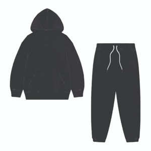 Survêtement de jogging en coton personnalisé pour hommes Ensemble deux pièces Sweat à capuche en polaire technique grande taille Survêtement délavé à l'acide pour hommes - Product Image 2