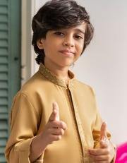 Nueva llegada de color camello Boys Kameez Shalwar Ropa tradicional de moda para niños Ideal para reuniones formales - Product Image 4