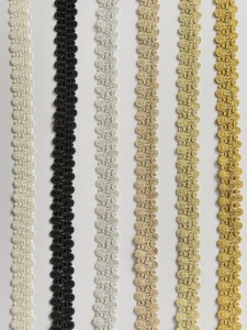 Costura Gimp Poliéster negro Trenzado Trim 25 mm Lentejuelas Encaje Recorte para bufanda Carnaval y prendas católicas Tatting - Product Image 2