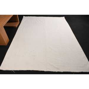 Tapis moderne et écologique en laine blanche de 6.1x8.4 pieds, patchwork turc, support en latex à poils moyens pour les décorations de salle à manger. - Product Image 1