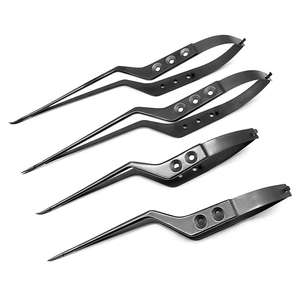 Forceps chirurgicaux microscopiques de haute qualité certifiés CE, porte-aiguilles manuel, forme baïonnette, revêtement noir, 18,5 cm/22,5 cm - Product Image 6
