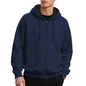 Sudadera con capucha de corte regular para hombre, sudaderas con capucha de mezcla de algodón básicas de manga larga transpirables con logotipo personalizado para hombre - Product Image 3