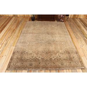 6,9x9,1 ft Vintage Turkish Rug, Large Rug, <b>Brown</b> <b>Wool</b> Rug - Product Image 1