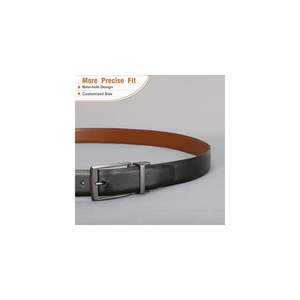 Reversible Leather <b>Belt</b> for Men - Dual Sided Dress and Casual <b>Belt</b>, Trim to Fit, 2 Styles in One <b>Belt</b> (Suit for <b>waist</b> - Product Image 5