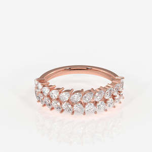 Lab Grown Diamond Wedding Band with Pear Cut 18K Gold <b>Ring</b> - Product Image 6