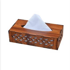 Caja de pañuelos de madera de excelente calidad, último diseño artesanal, caja de pañuelos de madera maciza de Color Natural personalizada - Product Image 6