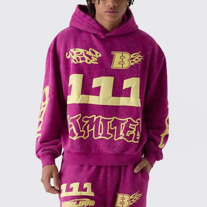 ชุดแทรคสูทพิมพ์ลายสกรีนและฟอกสีคุณภาพพรีเมียม ผ้าฝ้ายฟลีซ 100% สตรีทแวร์ ระบายอากาศได้ดี 500 GSM - Product Image 4