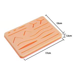 Nouveau coussin de pratique de suture pour étudiants en médecine, 2 plaies coupées plates, 3 couches, pour la pratique de la suture cutanée médicale, coussin en silicone - Product Image 1