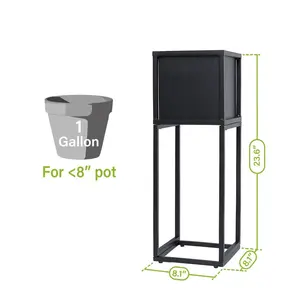 Très décoratif intérieur/extérieur pot de fleur en métal se dresse poudre noire enduit classique maison jardin centre commercial décor plante support - Product Image 1