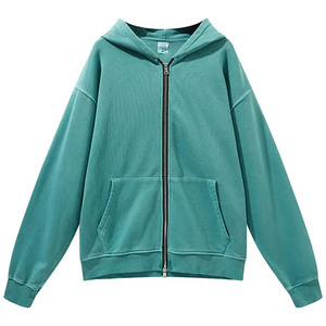 Venta al por mayor ácido lavado hombres Sudadera con capucha de gran tamaño personalizar ropa de calle Vintage hombres francés Terry cremallera sudaderas con capucha chaquetas con capucha - Product Image 5