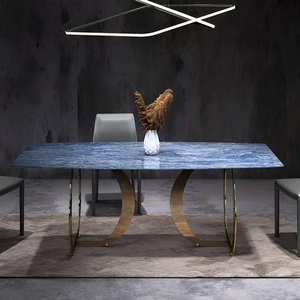 Modern Rectangle Marble Top <b>Dining</b> <b>Table</b> With Metal Legs Contemporary Design For Home <b>Dining</b> Room Furniture <b>Table</b> For <b>Dining</b> - Product Image 1