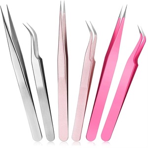 Ensemble de pinces à cils en acier inoxydable avec logo personnalisé Emballage personnalisé Meilleures pinces à cils - Product Image 1