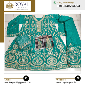 Fournisseur indien de vêtements ethniques de bonne qualité Designer de mode Real Georgette & Chinon Palazzo Suit With Embroidery Work - Product Image 5