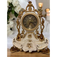 Horloge de table analogique de style européen vintage Kraft World, design classique moderne, mouvement mécanique, sonnerie horaire, fonctionne sur piles
