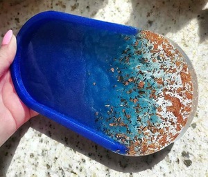 Resin <b>Decorative</b> Tray in Multiple Colors Cosmetic Organizer Home <b>Decor</b> Oval Resin Tray Vanity Tray High Quality - Product Image 1