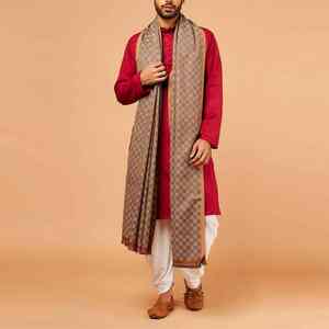 Men Soft <b>Wool</b> <b>Shawl</b> Breathable 300g Winter Warm Traditional Solid Color Office Wear Wrap - Product Image 5