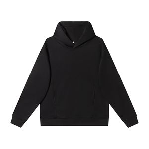 Nouveaux sweats à capuche unisexes en coton mélangé, style streetwear, vente en gros, personnalisés, sans cordon, bord brut, simples - Product Image 6