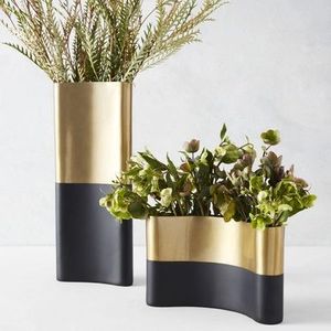 Lot de 2 vases à fleurs en métal aluminium de qualité supérieure pour la maison et le restaurant - Product Image 2